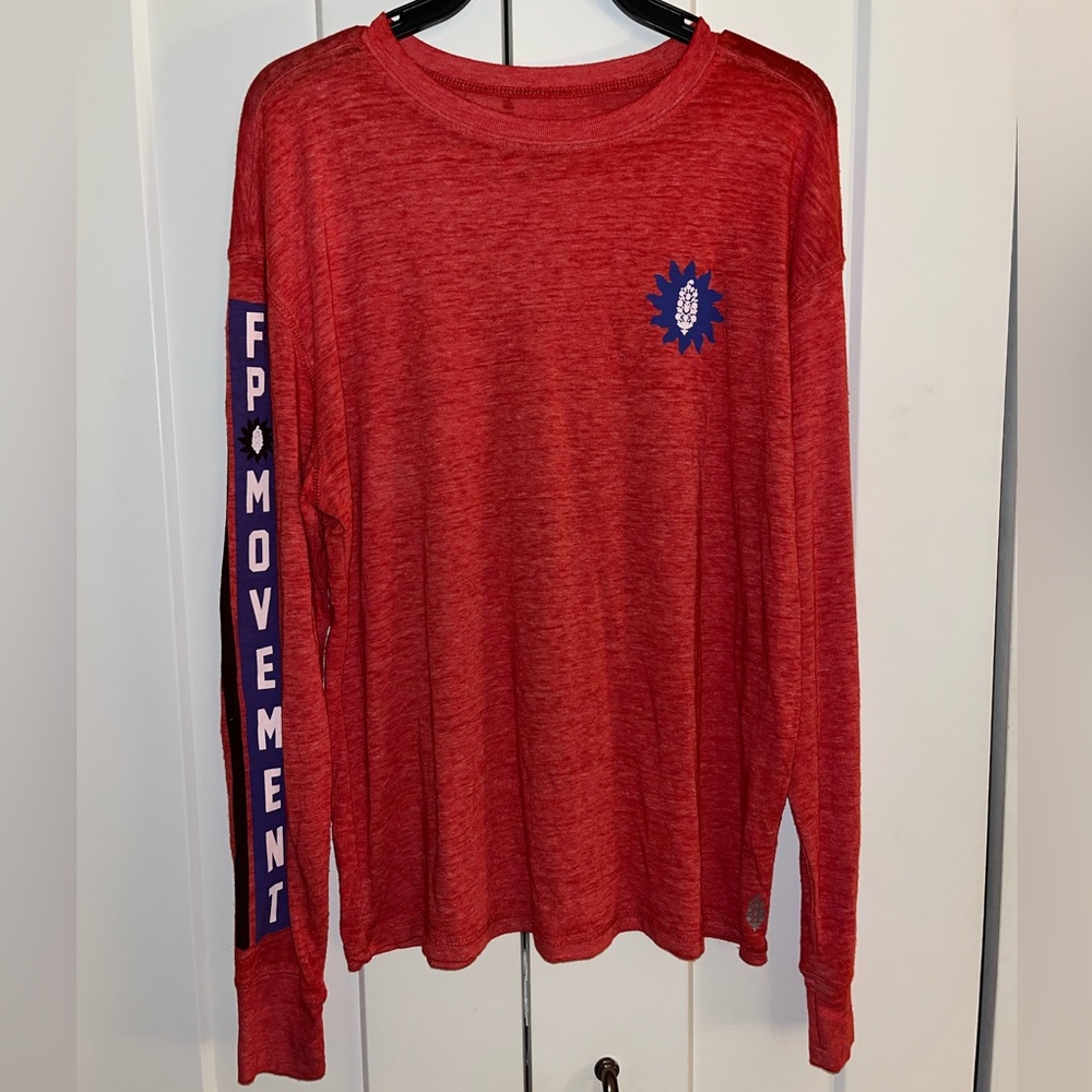 NWT Free People Movement Keep Rolling Logo Long Sleeve Tee